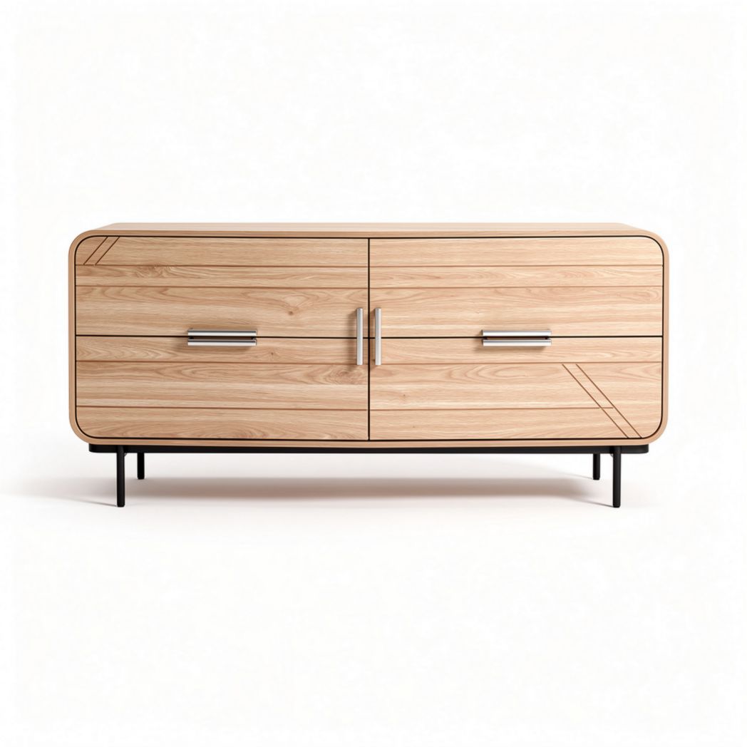 Szafka RTV z drewna dębowego w kolorze naturalnym wymiary 80 x 40 x 45cm